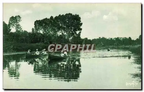 Cartes postales La SEvre Niortaise entre DAmvix et Arcais (bateaux)