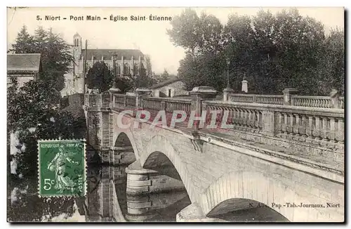 Niort Cartes postales Pont Main Eglise Saint Etienne