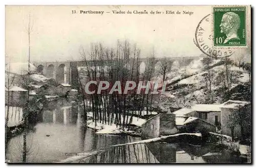 Parthenay Ansichtskarte AK Viadux du chemin de fer Effet de neige