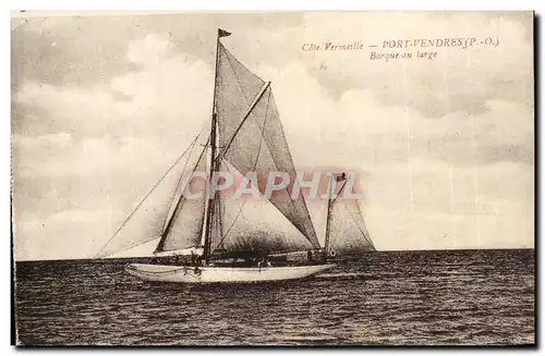 Port VEndres Ansichtskarte AK Barque au large (bateau)