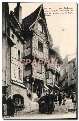 Thiers - Place du Piroux - costumes - femme- bati en 1423 - Ansichtskarte AK