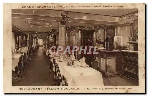 Cartes postales Restaurant italine Poccardi rue favart bd des italiens Paris