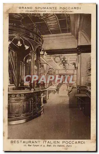 Cartes postales Restaurant italien BarPoccardi 12 rue Favart et 9 bd des italiens Paris Restaurant