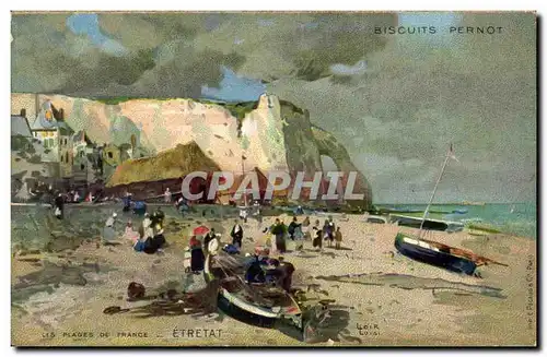 Etretat Cartes postales Biscuits Pernot Plages de France (bateaux)