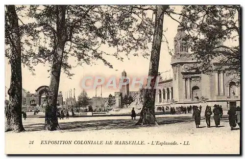 Cartes postales Exposition coloniale de Marseille L&#39esplanade