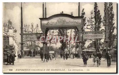 Cartes postales Exposition coloniale de Marseille Les attractions