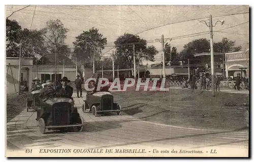Cartes postales Exposition coloniale de Marseille Les attractions Un coin (voitures autotamponeuses !) TOP