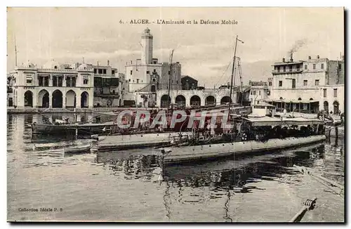 Alger Ansichtskarte AK L&#39amiraute et la defense mobile (boats bateaux)