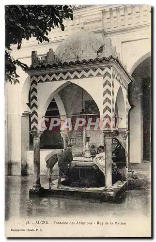 Alger Cartes postales Fontaine des ablutions Rue de la Marine