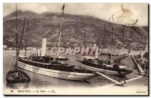 Menton Ansichtskarte AK Le port (baetaux voiliers)