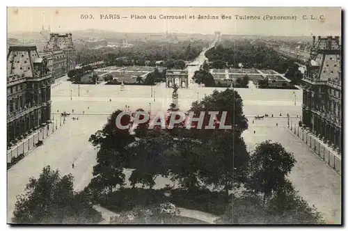 Paris Ansichtskarte AK Place du carroussel et jardin des tuileries (panorama)