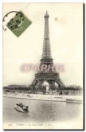 Paris Cartes postales Tour Eiffel (peniche)