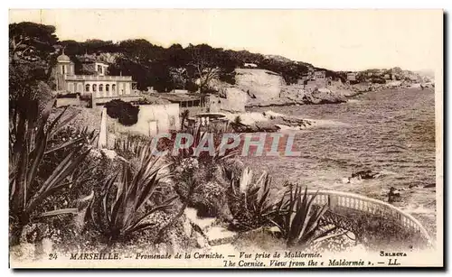 Marseille Ansichtskarte AK Promenade de la corniche Vue prise de Maldormee