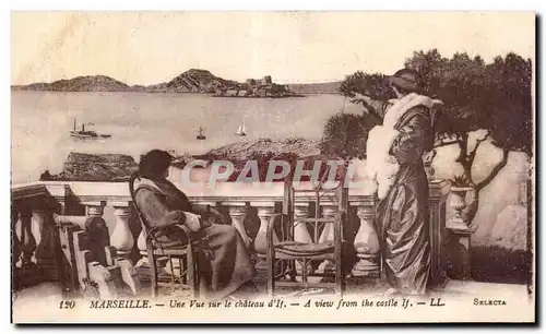 Marseille Cartes postales Une vue sur le chateau d&#39if (femmes)