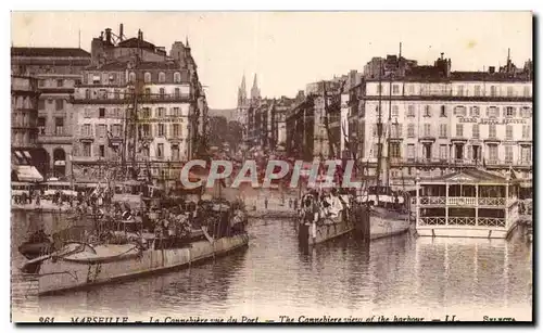 Marseille Cartes postales La CAnnebiere vue du port (bateaux boats)