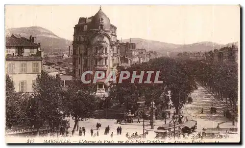 Marseille Ansichtskarte AK L&#39avenue du Prado vue de la place CAstellane Avenue Prado