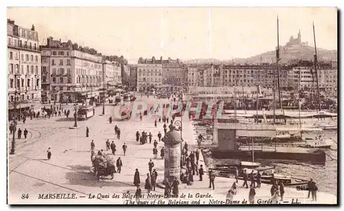 Marseille Cartes postales le quai des Belges et Notre DAme de la garde (bateaux)