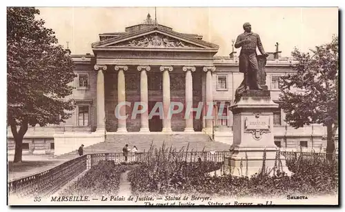 Marseille Ansichtskarte AK Le palais de justice Statue de Berryer