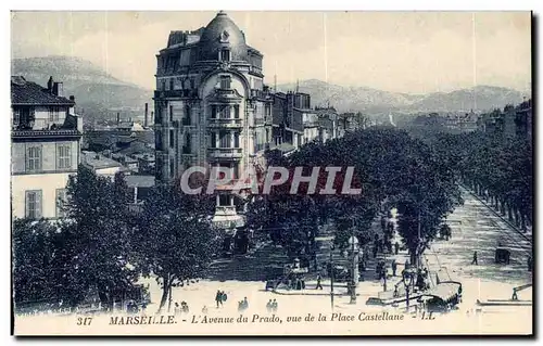 Marseille Cartes postales L&#39avenue du Prado vue de la Place Castellane