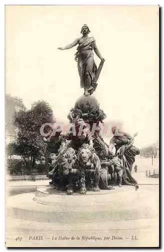 Paris Ansichtskarte AK La statue de la Republique par Dalou (lion)