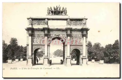 Paris Cartes postales L&#39arc de triomphe du carrousel