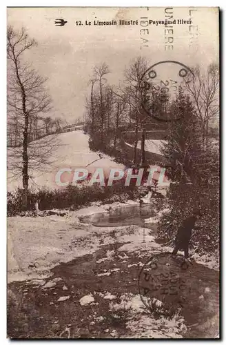 Limousin Ansichtskarte AK Paysage en hiver