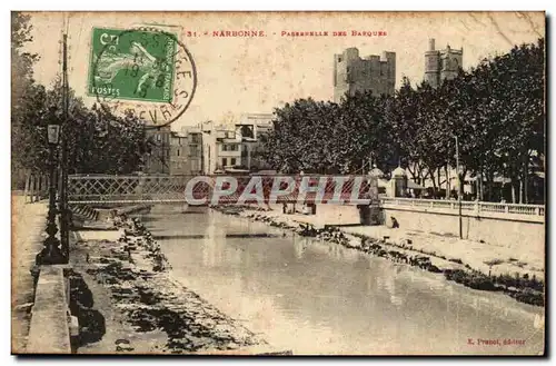 Narbonne Cartes postales Passerelle des barques Lavandieres