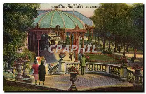 Vittel Cartes postales Escalier du Grand hotel et les galeries