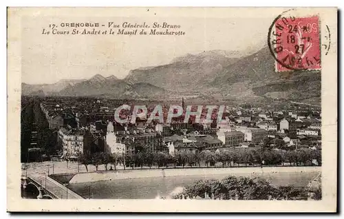 Grenoble Cartes postales Vue generale St Bruno Le cours St Andre et le massif du Moucherotte