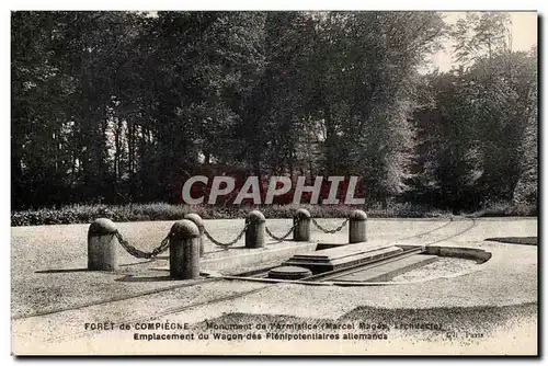 Foret de Compiegne Ansichtskarte AK Monument de l&#39armistice Emplacement du wagon