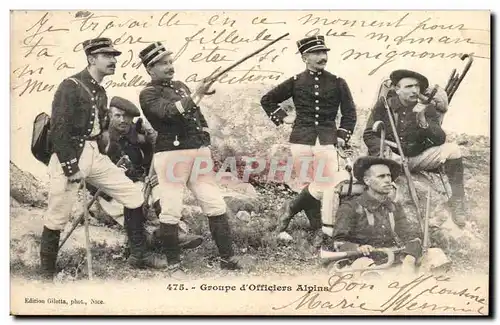 Cartes postales GRoupe d&#39officiers alpins TOP (militaria chasseurs)