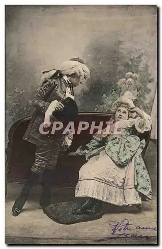 Ansichtskarte AK Fantaisie Femme et gentilhomme Enfants