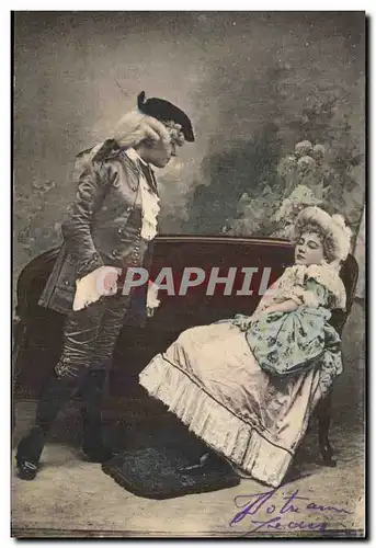 Ansichtskarte AK Fantaisie Femme et gentilhomme Enfants