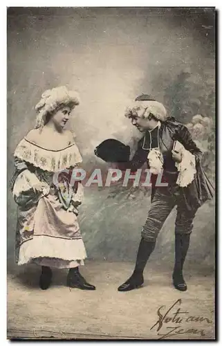 Cartes postales Fantaisie Femme et gentilhomme Enfants