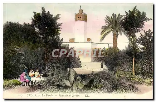 Tunisie Tunis Ansichtskarte AK Le Bardo Mosquee et jardin