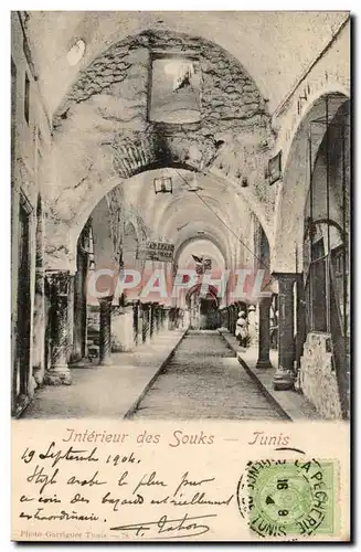 Tunisie Cartes postales Tunis Interieur des souks