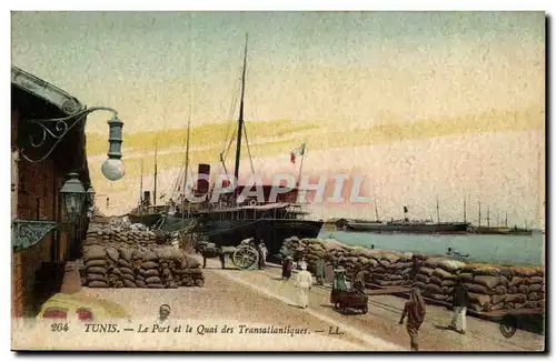 Tunisie Tunis Cartes postales Le port et le quai des Transatlantiques