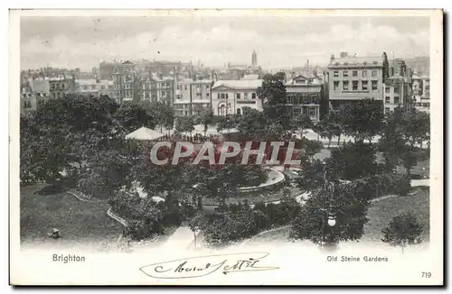 Grande Bretagne Brighton Cartes postales old Steine gardens