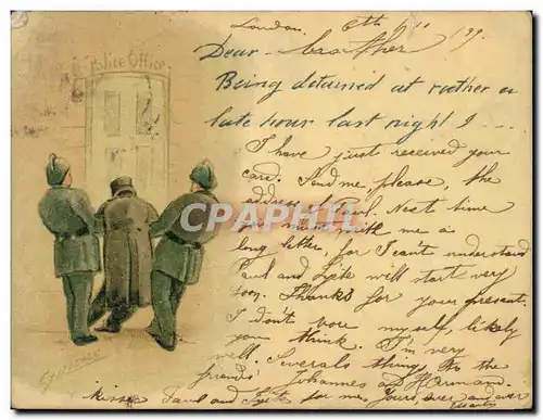 Grande Bretagne Cartes postales Police office (policiers) Illustrateur RaRe carte de 1899 ! TOP