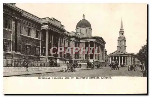 Grande Bretagne Ansichtskarte AK London Londres National Gallery and St Martin&#39s church