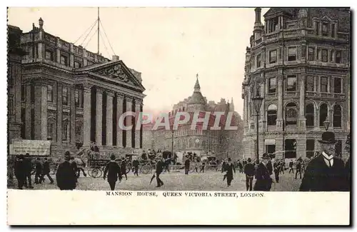 Grande Bretagne Londres london Ansichtskarte AK Mansion House Queen Victori Street