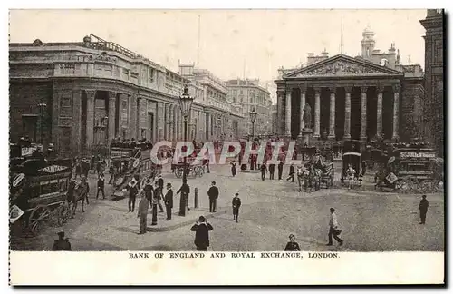 Grande Bretagne Londres london Ansichtskarte AK Bank of England and Royal Exchange