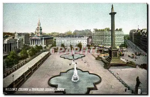 Grande Bretagne Londres london Ansichtskarte AK Nelson&#39s column and Trafalgar square