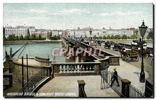 Grande Bretagne Londres london Ansichtskarte AK Waterloo bridge and Somerset House