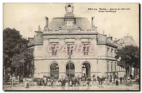 Paris Ansichtskarte AK Mairie du 20eme Place Gambetta (enfants)