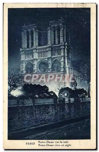 Paris Cartes postales Notre Dame vue la nuit