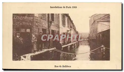 Paris Ansichtskarte AK Inondations de 1910 Rue de Bellievre