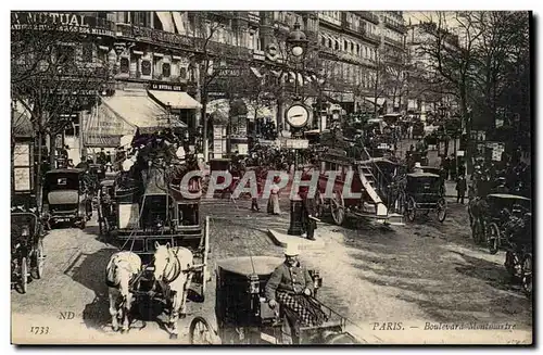 Paris Cartes postales Boulevard Montmatre (nombreuses caleches chevaux) TOP