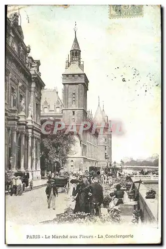 Paris Cartes postales Le marche aux fleurs La conciergerie