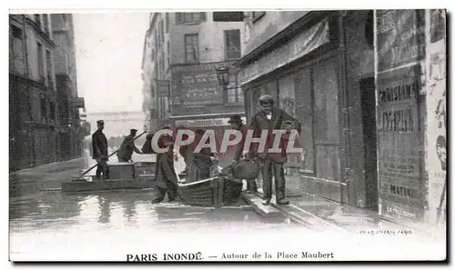 Paris Ansichtskarte AK Paris inonde Autour de la Place MAubert Publicite Kabiline Teinture de menages